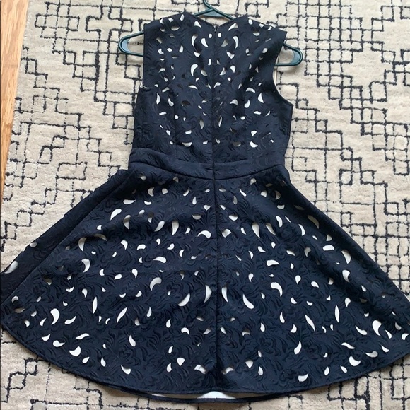 Navy cutout fit and flare dress - Picture 5 of 14